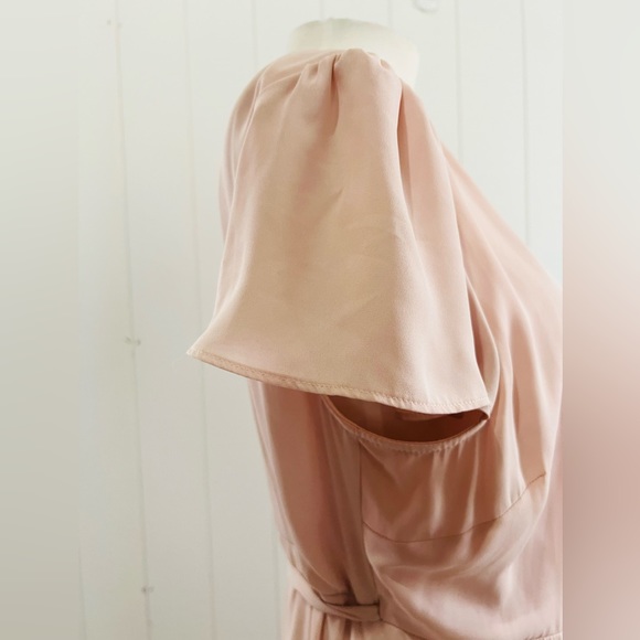 Show me your MUMU True  Wrap Maci Dress women size Large Salmon - Picture 4 of 15